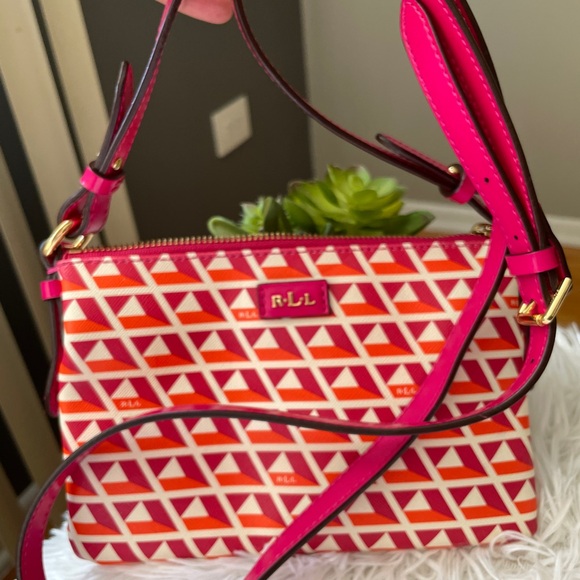 Ralph Lauren Pink and Red Crossbody Bag - Picture 1 of 13